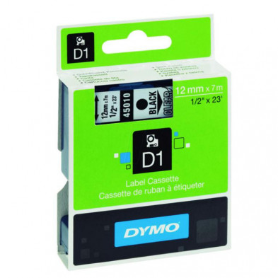 Cinta Dymo D1 12mm x 7m Negro/Transparente