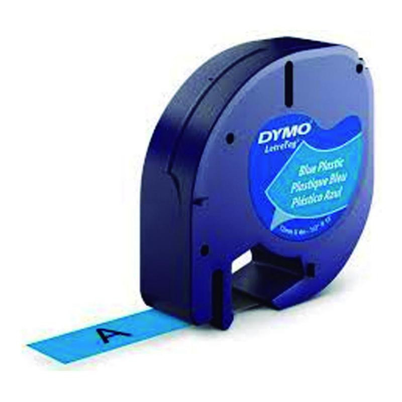 Cinta Dymo Letratag PlÃ¡stico 12mm x 4m Negro/Azul