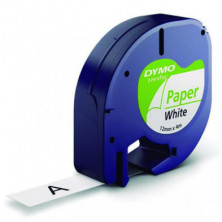 Cinta Dymo Letratag Papel 12mm x 4m Negro/Blanco