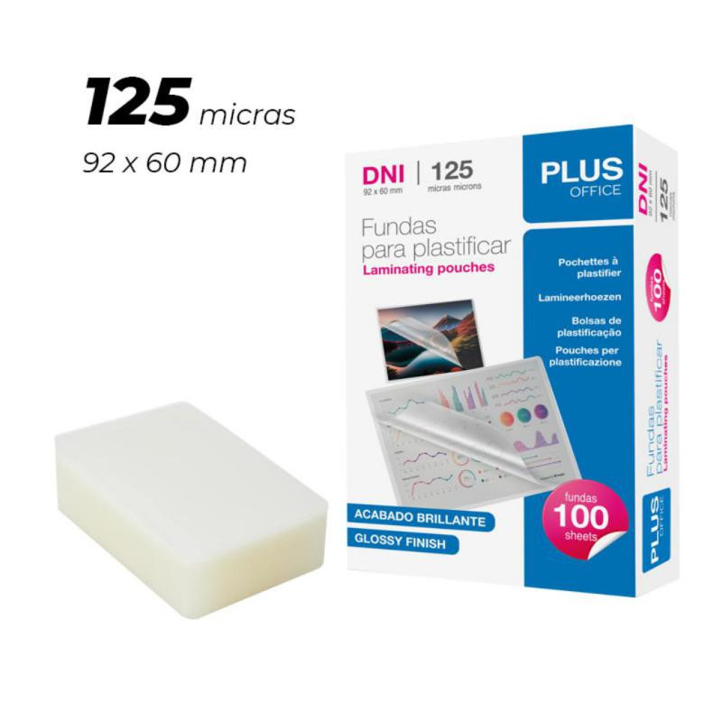 Funda plastificar Plus Office DNI 92x60mm 125 micras