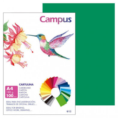 Cartulina Campus A4 Verde Abeto 180g