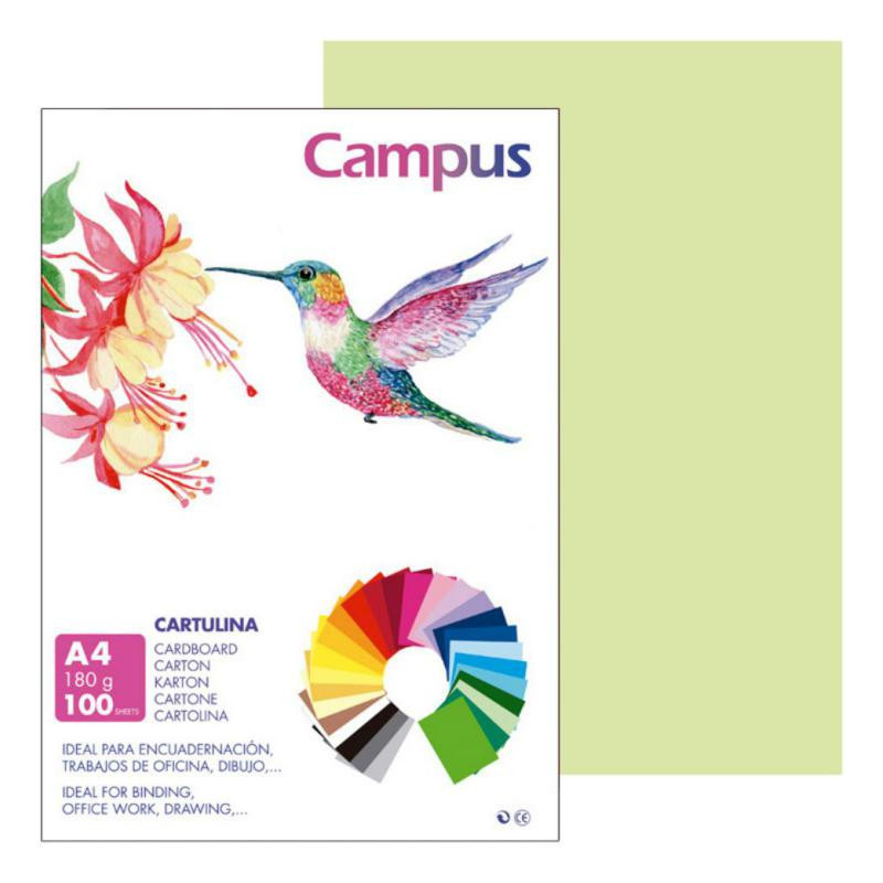 Cartulina Campus A4 Verde Manzana 180g