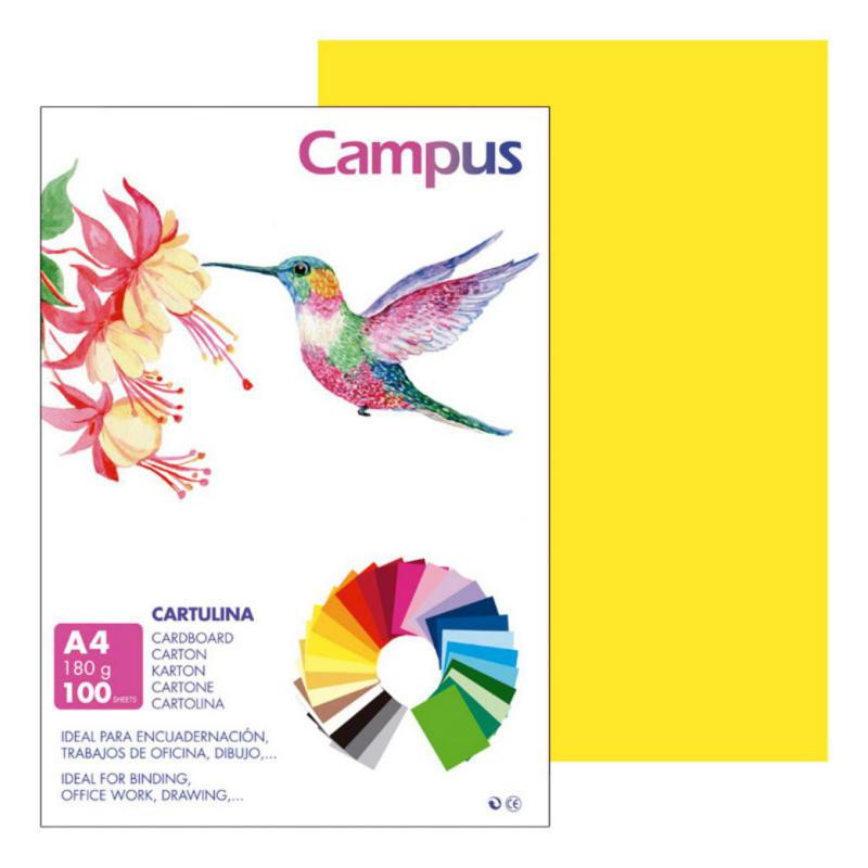 Cartulina Campus A4 Amarillo Canario 180g