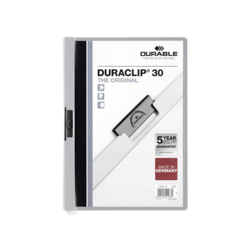 Dossier Durable A4 Duraclip 30 Hojas Gris