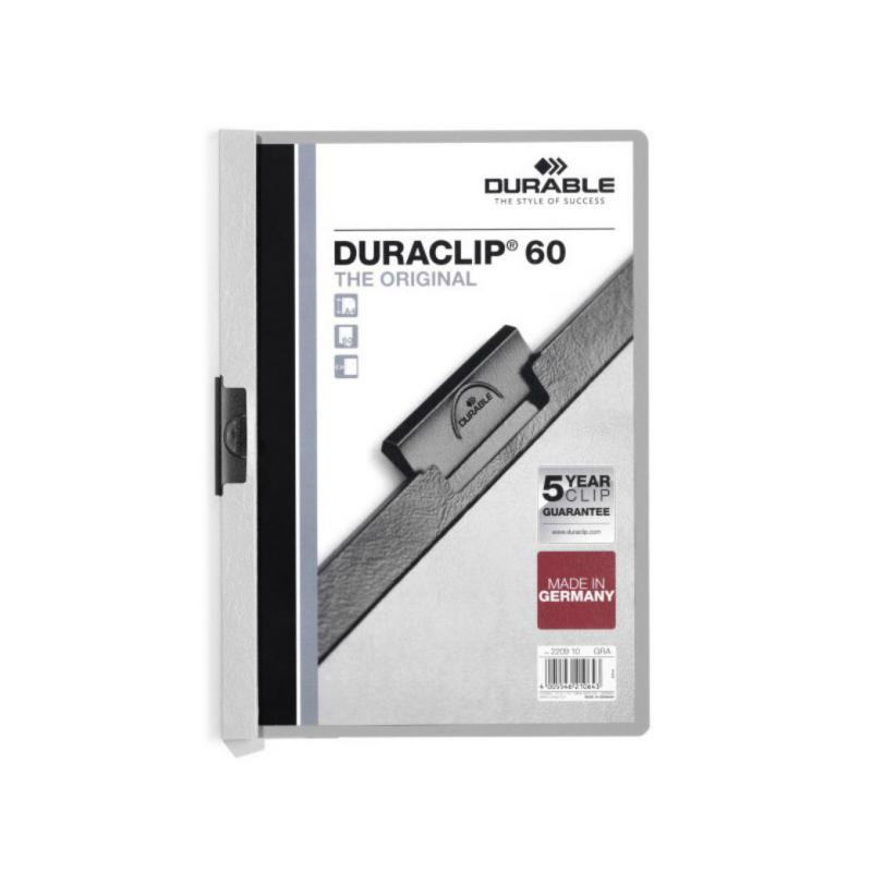 Dossier Durable A4 Duraclip 60 Hojas Gris