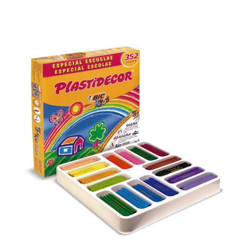 Ceras PlÃ¡sticas Bic Plastidecor Kids 16 Colores x 22 ud.