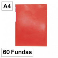 Carpeta Plus Office 6060 A4 60 Fundas Rojo