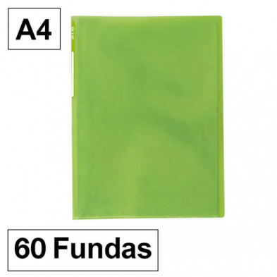 Carpeta Plus Office 6060 A4 60 Fundas Verde