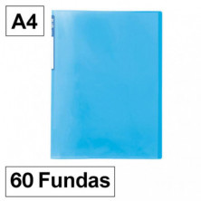 Carpeta Plus Office 6060 A4 60 Fundas Azul