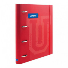 Carpeta Ringbook Soft Campus University 4 anillas C/Recambio Rojo