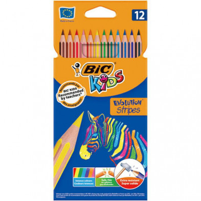 LÃ¡pices de Colores Bic Stripes 12 Colores