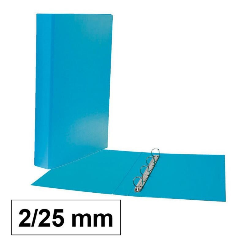 Carpeta Anillas Plus Office Folio CartÃ³n Forrado PP 2/25mm Azul claro