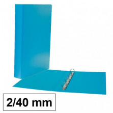 Carpeta Anillas Plus Office Folio CartÃ³n Forrado 2/40 mm PP Azul claro