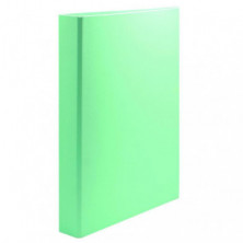 Carpeta Anillas Plus Office CartÃ³n Forrado PP Folio 4/25mm Verde Pastel