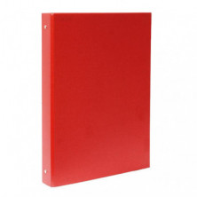 Carpeta Plus Office Folio CartÃ³n Forrado 4 Anillas 25mm Rojo