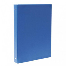 Carpeta Plus Office Folio CartÃ³n Forrado 4 Anillas 25mm Azul