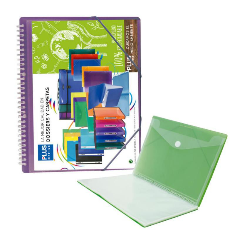 Carpeta Plus Office Espiral 50 Fundas Violeta