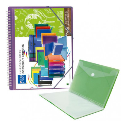 Carpeta Plus Office Espiral 50 Fundas Violeta