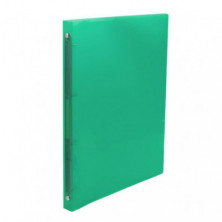 Carpeta Flexible Plus Office A4 4 Anillas 16mm Verde