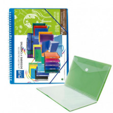 Carpeta Plus Office Espiral 50 Fundas Azul