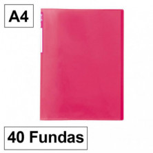 Carpeta Plus Office 6040 A4 40 Fundas Rosa