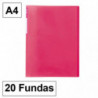 Carpeta Plus Office 6020 A4 20 Fundas Rosa