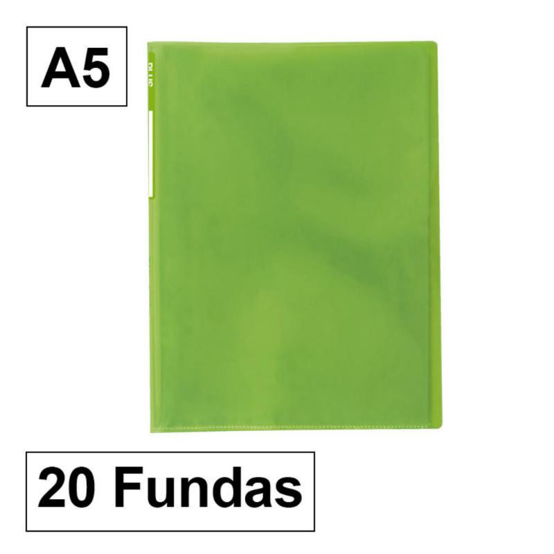 Carpeta Plus Office 5020 A5 20 Fundas Verde