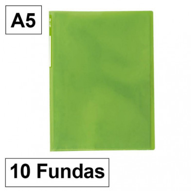 Carpeta Plus Office 5010 A5 10 Fundas Verde