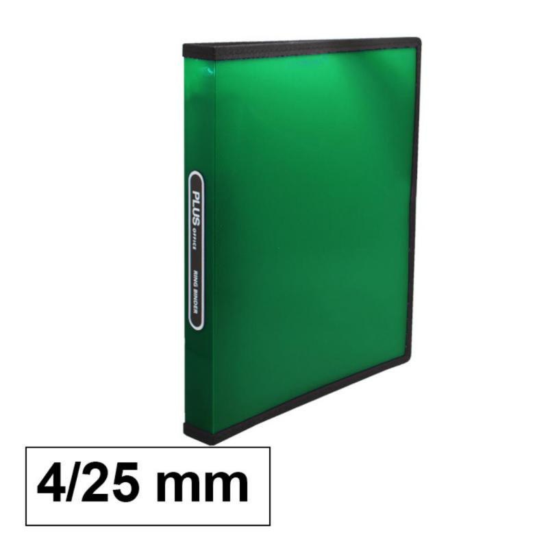 Carpeta Plus Office A4 PP H3523 4 Anillas 25 mm Verde