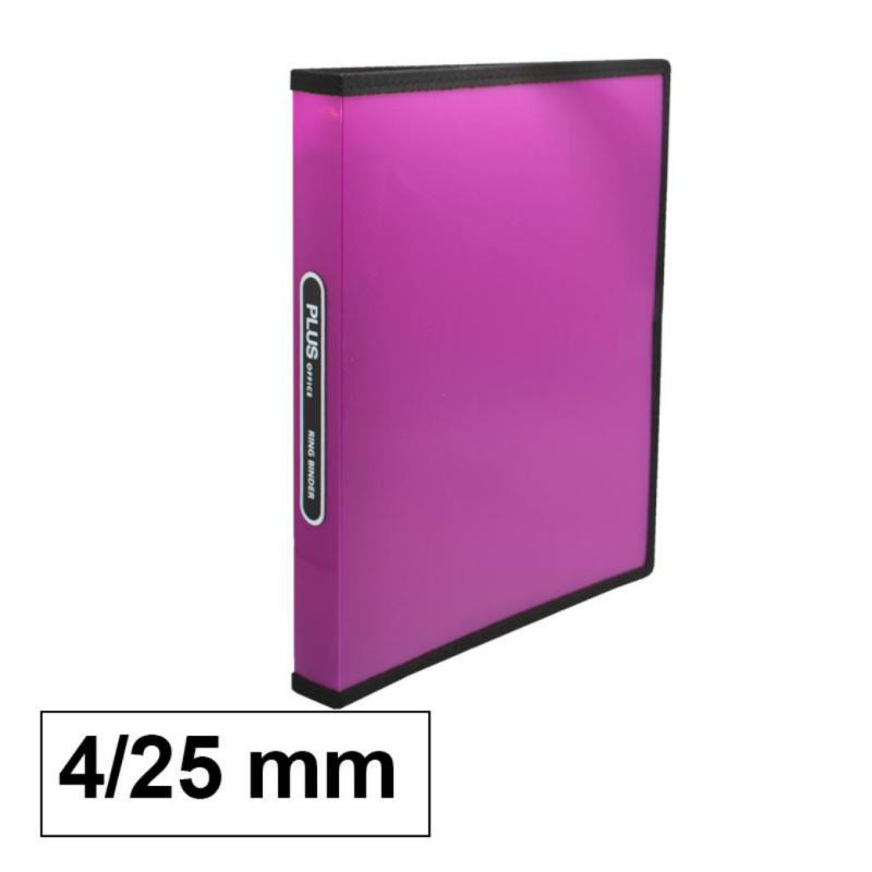 Carpeta Plus Office A4 PP C 4 Anillas 25mm Fucsia