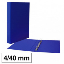 Carpeta Anillas Plus Office Folio CartÃ³n Forrado PP 4/40mm Azul