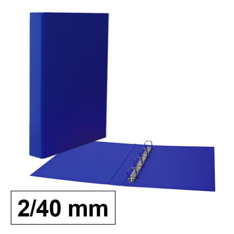 Carpeta Anillas Plus Office Folio CartÃ³n Forrado 2/40 mm PP Azul