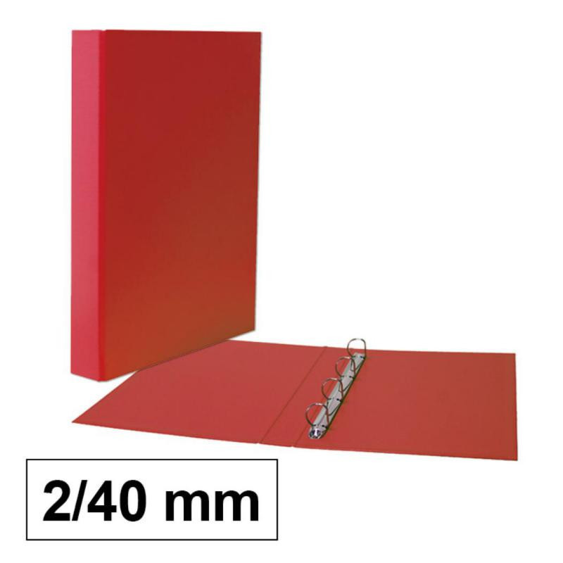 Carpeta Anillas Plus Office Folio CartÃ³n Forrado PP 2/40mm Rojo