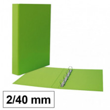 Carpeta Anillas Plus Office Folio CartÃ³n Forrado PP 2/40mm Verde Claro