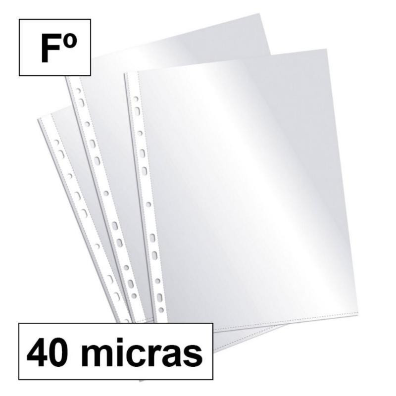 Funda Multitaladro Plus Office Folio Cristal 40Micras C/200