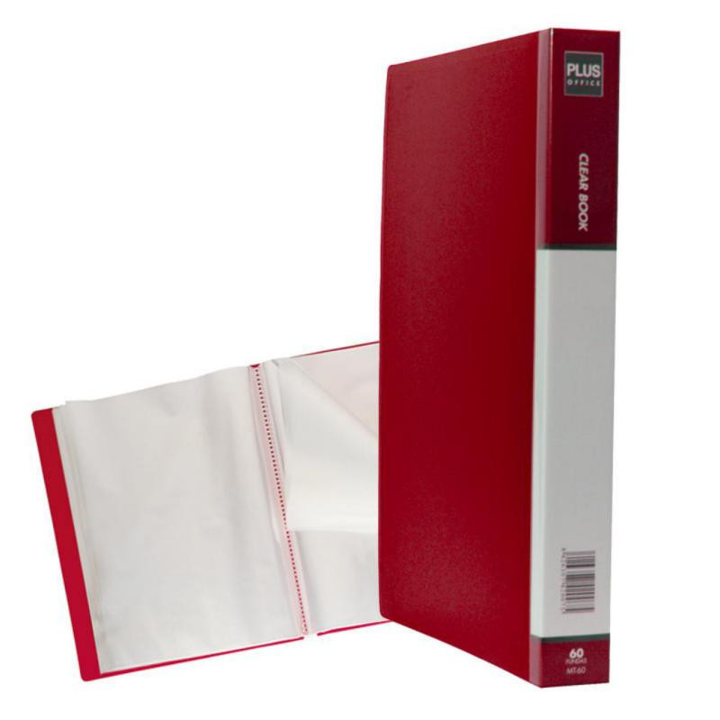 Carpeta Plus Office A4 60 Fundas Roja