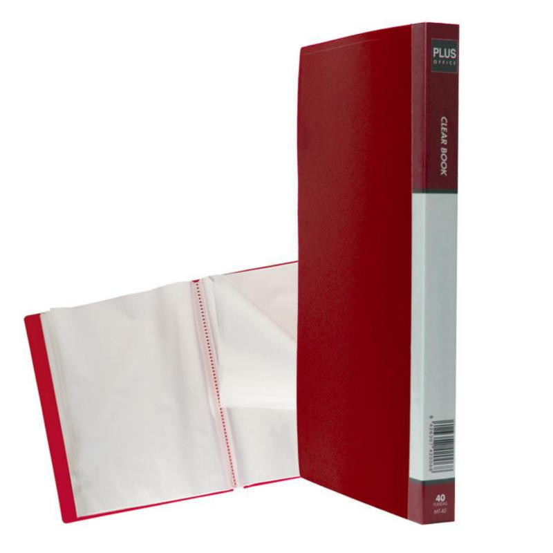 Carpeta Plus Office A4 40 Fundas Roja