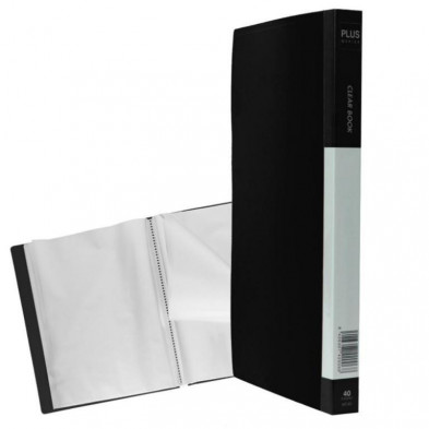 Carpeta Plus Office A4 40 Fundas Negra