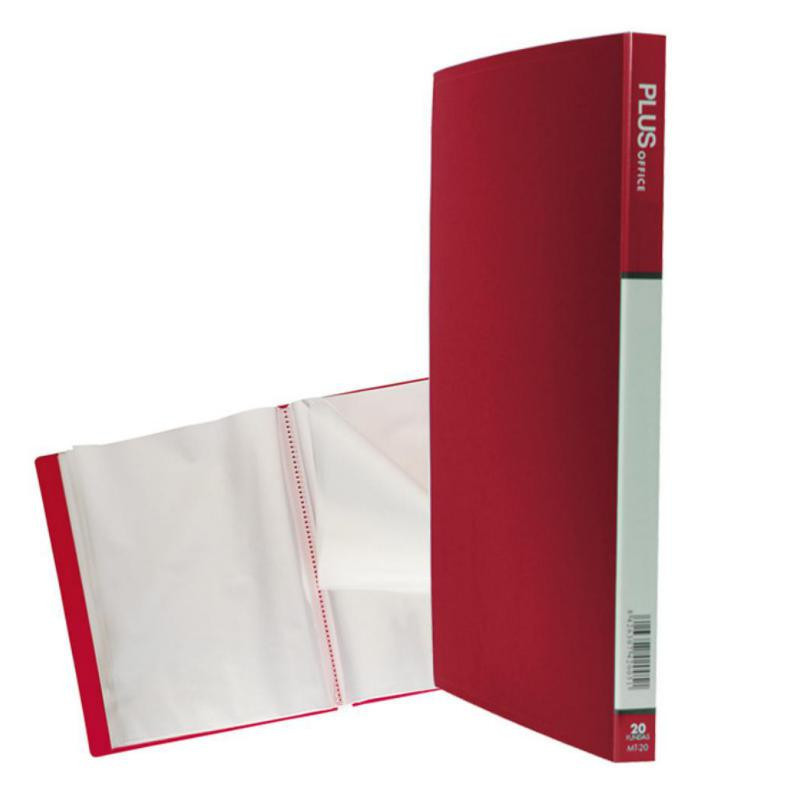 Carpeta Plus Office A4 20 Fundas Roja