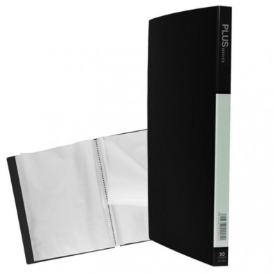 Carpeta Plus Office A4 20 Fundas Negra