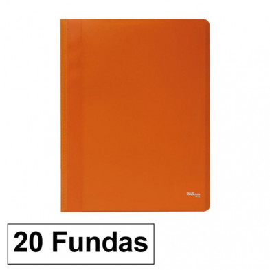 Carpeta Flexible Plus Office A4 Naranja 20 Fundas