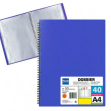 Carpeta Plus Office Espiral Espiral 40 Funda Azul