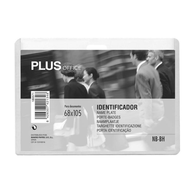 Identificador Plus Office PP RÃ­gido 68 x 105 mm Horizontal