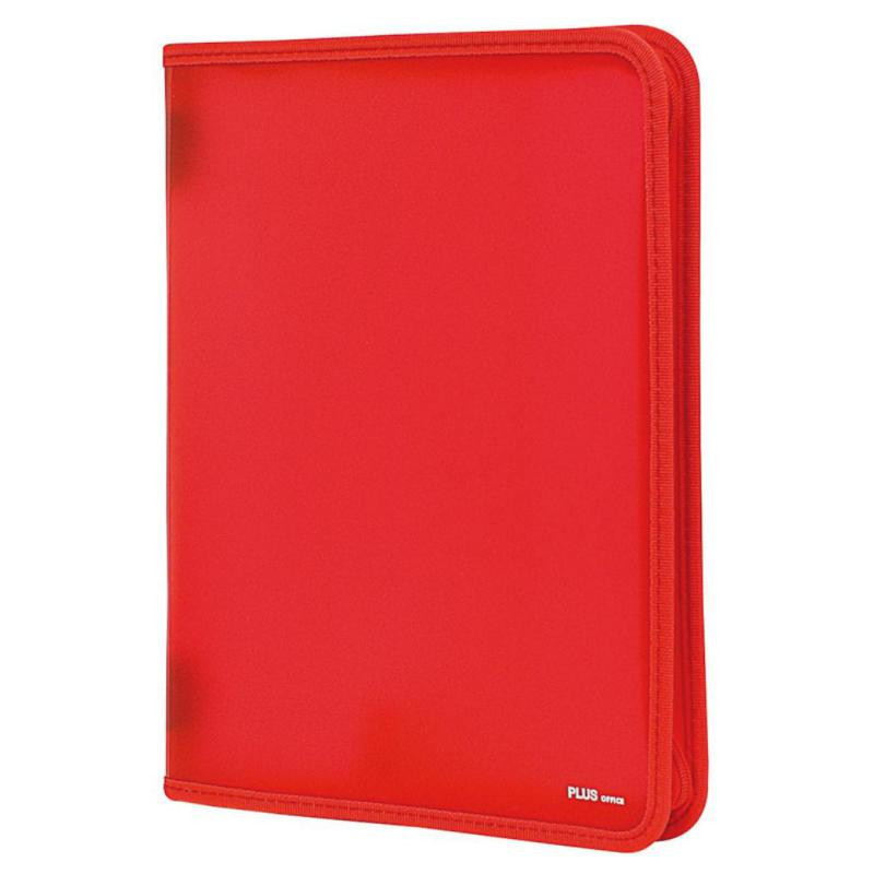 Carpeta Plus Office con Cremallera A4 Rojo