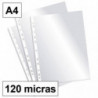 Fundas Multitaladro Plus Office A4-Cristal 120 Micras