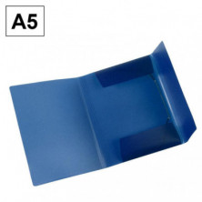 Carpeta Plus Office A5 PP Gomas y Solapas Azul