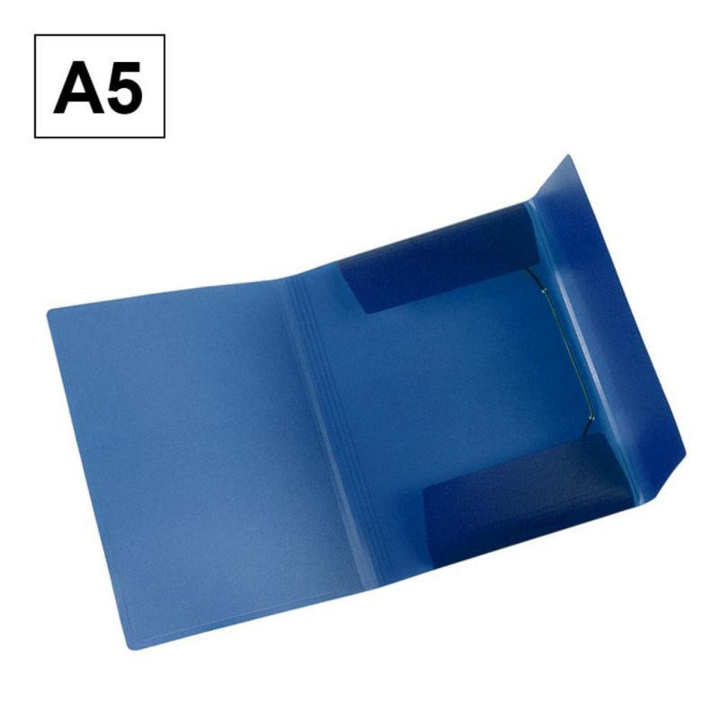 Carpeta Plus Office A5 PP Gomas y Solapas Azul