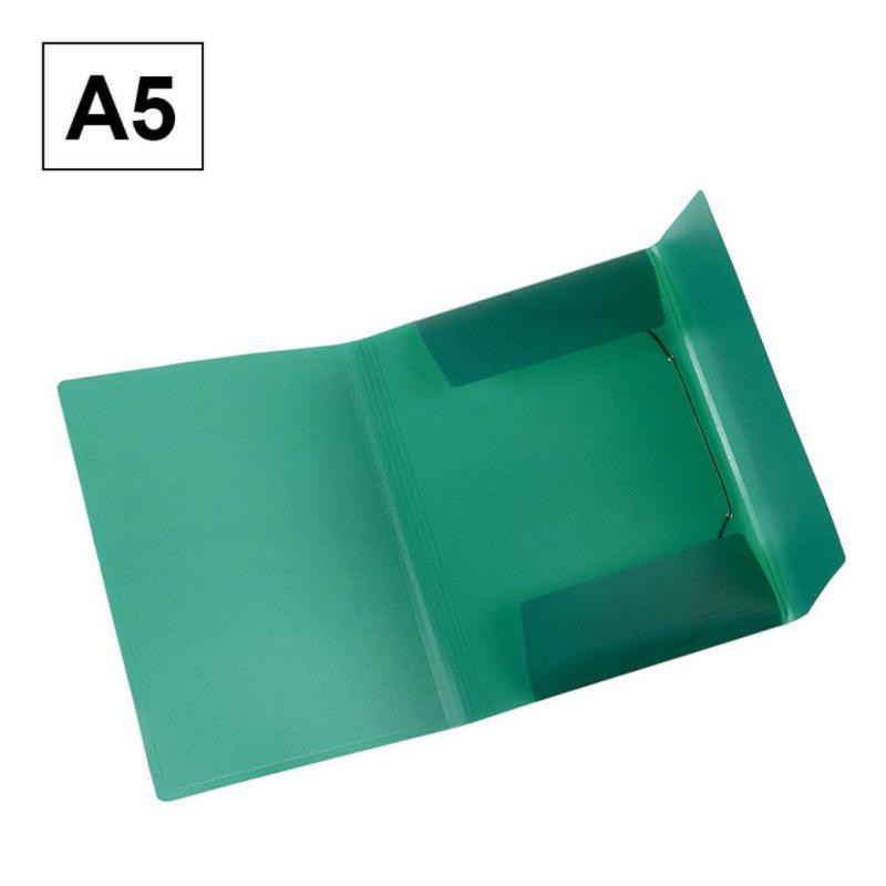 Carpeta Plus Office A5 PP Gomas y Solapas Verde