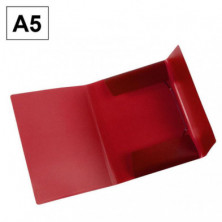 Carpeta Plus Office A5 PP Gomas y Solapas Roja