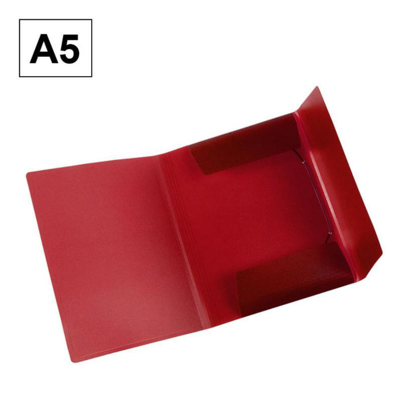 Carpeta Plus Office A5 PP Gomas y Solapas Roja